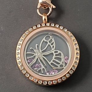 Rose Gold Origami Owl Butterfly Living Locket